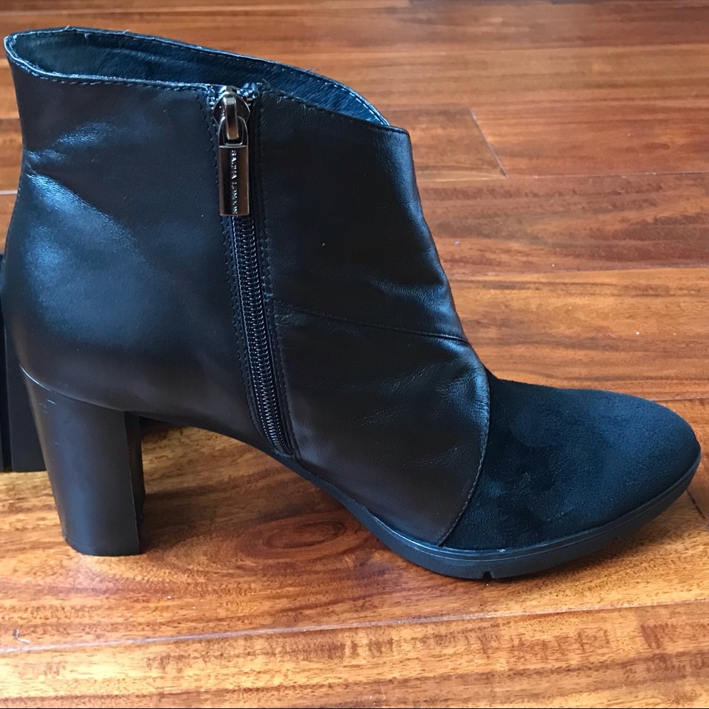 Whimsigoth Witchy Leather & Suede High Heeled Ankle Boot Black Size 8.5
